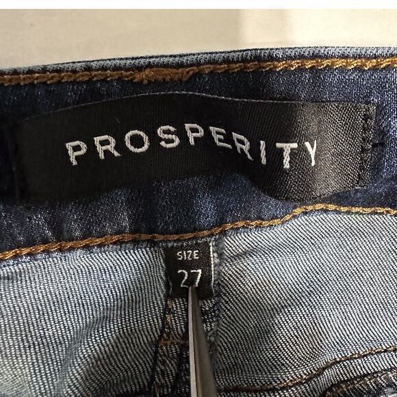 Prosperity Women Blue Denim Skinny Jeans Size 27 Accent Zippers Medium Wash - Picture 4 of 10